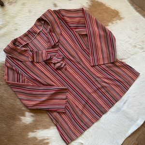UNKNOWN Striped 3/4 Sleeve Blouse